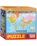Puzzle Eurographics - World Map for Kids, 100 piese mini (8104-1271)