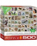 Puzzle Eurographics - Vintage Stamps - Animals of North America, 500 piese XXL (8500-5359)