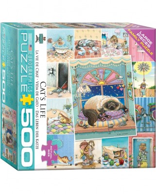 Puzzle Eurographics - Cat's Life by Gary Patterson, 500 piese XXL (8500-5366)