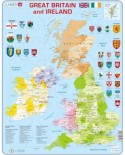 Puzzle Larsen - Map Of Great Britain and Ireland, 48 piese (K18-GB)