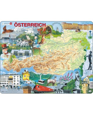 Puzzle Larsen - Map Of Austria (Deutsch), 72 piese (K20-DE)