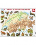 Puzzle Larsen - Physical map of Switzerland, 75 piese (K51-CH)