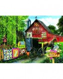 Puzzle Sunsout - Tom Wood: Amish Quilt Sale, 1000 piese (28822)