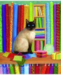 Puzzle Sunsout - Linda Elliott: Quilt Shop Cat, 1000 piese (31616)