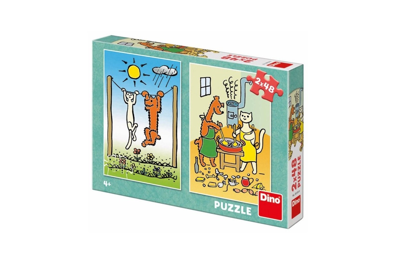 Puzzle Dino - Doggie & Pussycat, 2x48 piese (62900)