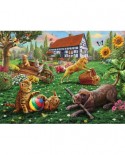Puzzle Sunsout - Adrian Chesterman: Dogs and Cats at Play, 1000 piese (51884)