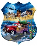 Puzzle contur Sunsout - Jim Todd: Santa's Highway, 1000 piese XXL (95808)