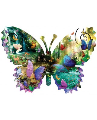 Puzzle contur Sunsout - Alixandra Mullins: Forest Butterfly, 1000 piese XXL (96024)