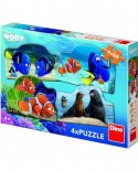 Puzzle Dino - Finding Dory, 4x54 piese (62882)