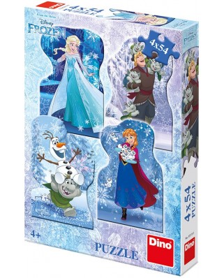 Puzzle Dino - Frozen, 4x54 piese (62880)