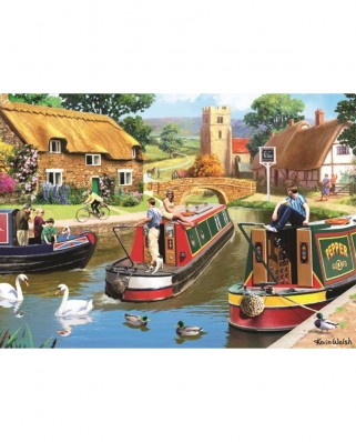 Puzzle Jumbo - Kevin Walsh: A Busy Time on The Canal, 1000 piese (11107)