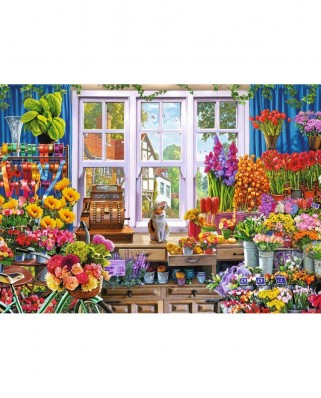 Puzzle Jumbo - Steve Crisp: Flora's Flower Shoppe, 1000 piese (11196)