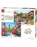 Puzzle King - Amsterdam & London, 2x1000 piese (85516)