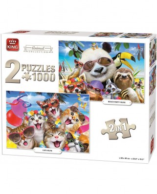 Puzzle King - Animal Collection, 2x1000 piese (05216)