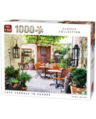 Puzzle King - Cafe Terrace in Europe, 1000 piese (05670)