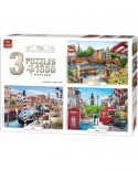 Puzzle King - City Collection, 3x1000 piese (05205)