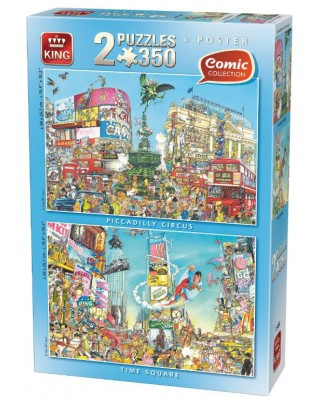 Puzzle King - Comic - Piccadilly + Times Square, 350 piese (05490)