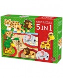 Puzzle King - Kiddy Puzzles - Zoo, 2x2/3/4/12 piese (05079)