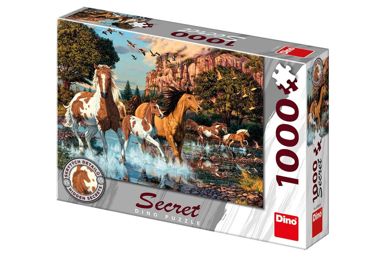Puzzle Dino - Secret Puzzle - Horses, 1000 piese (62968)