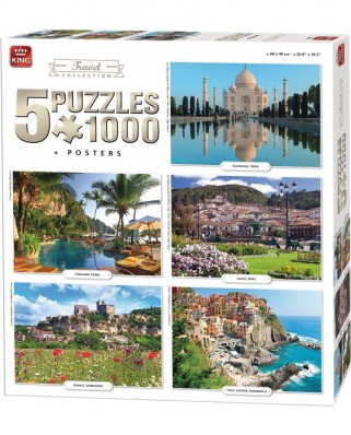 Puzzle King - Travel Collection, 5x1000 piese (05208)